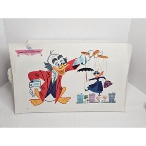 Vintage Walt Disney's Ludwig Von Drake And Mary Poppins RCA Hedwin Laminated...